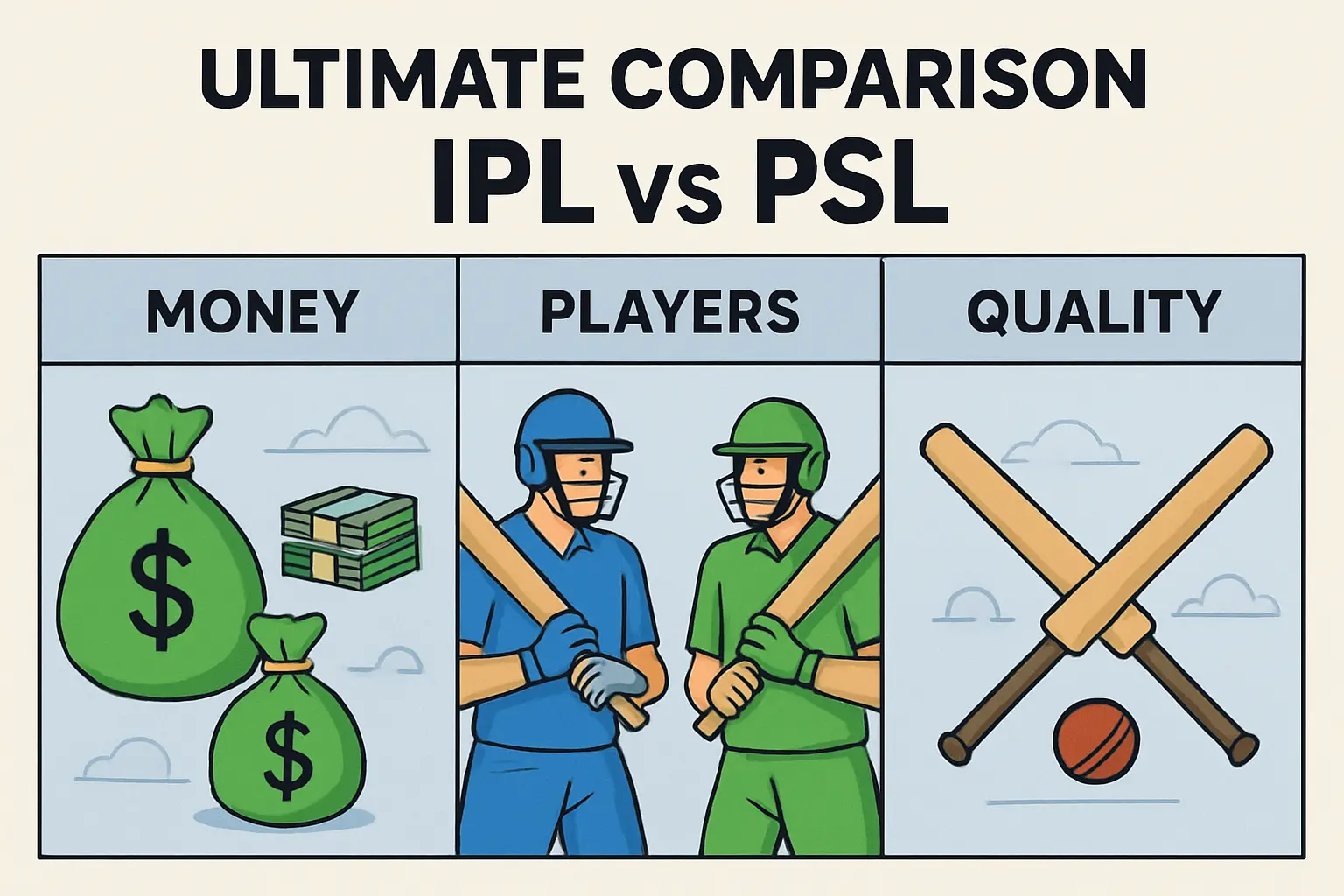 Ultimate comparison: ipl vs psl - Money, Players, Quality